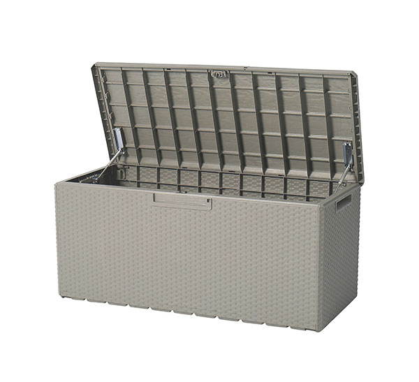 Záhradný úložný box sedací 7311, nosnosť 250kg, 124x55x56cm, šedá